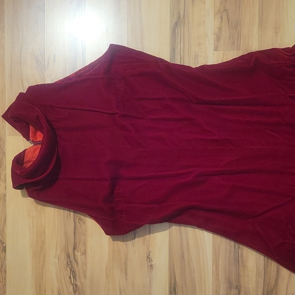 Vintage 70s Raspberry Velvet Romper Loungewear S - Picture 6 of 16